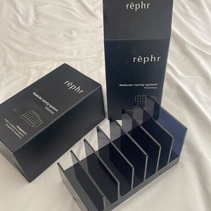 Rephr vanity system for eyeshadow palette organization.